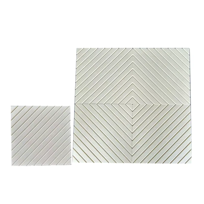 Beige V-skuren PET-filt akustikpanel