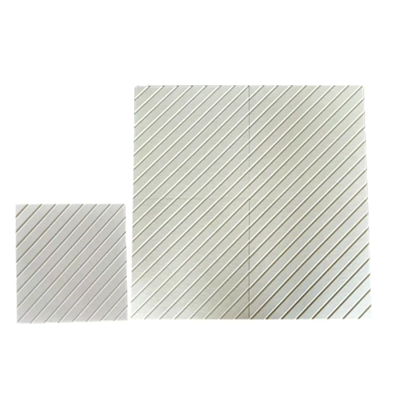 Beige V-räfflade PET-filt akustikpanel